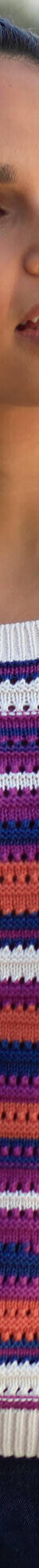 Pull rayé, maille ajourée (écru / violine) Pull rayé, maille ajourée (écru / violine)